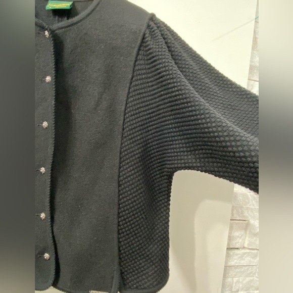 Vintage Geiger Collection Wool Cardigan Sweater Blazer Black size M - Picture 7 of 12